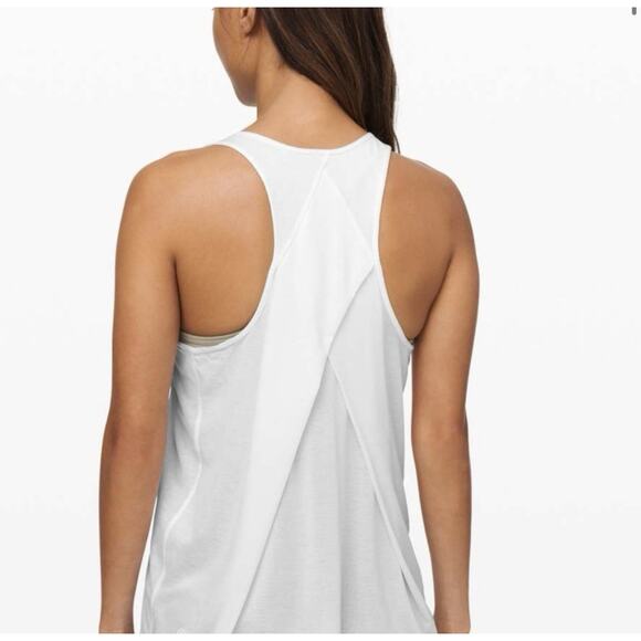 Lululemon Essential‎ Tank Pleated XS / Small Vapour Silver Gray Jersey Racerback - Picture 2 of 11